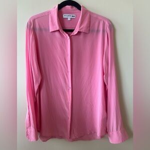 Pure silk Pink Button-Up Blouse